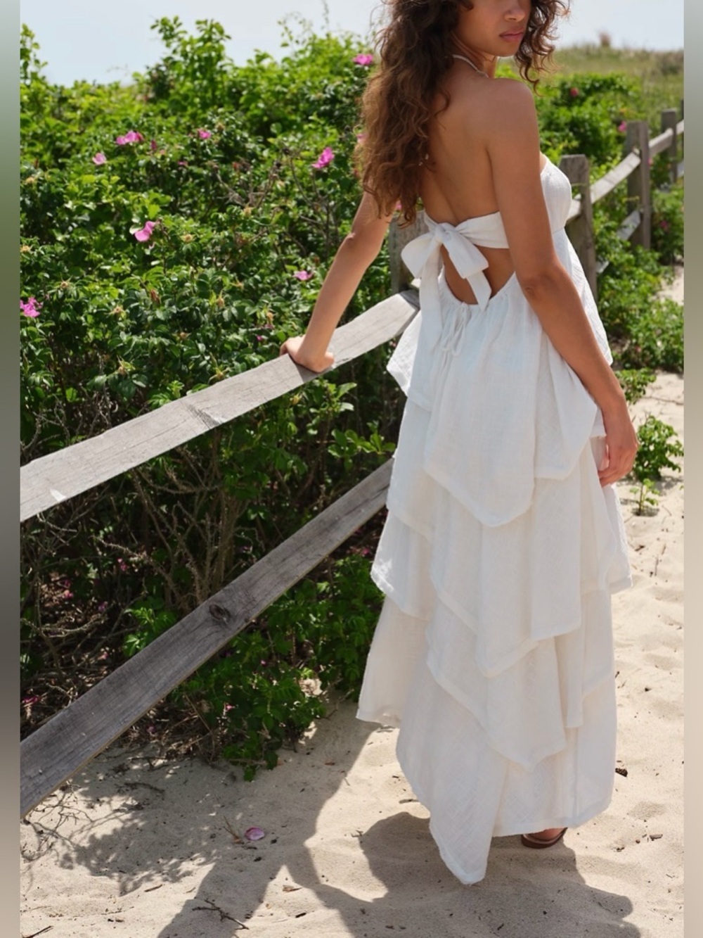 Free People Seraina Maxi Dress in Ivory  Boho Minimalist Coastal Cowgirl 
Medium